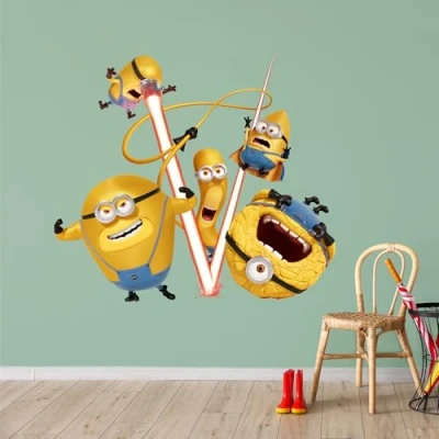 Image of Despicable Me 4 Mega Minions Group Wall Sticker (90cm Width x 80cm Height)