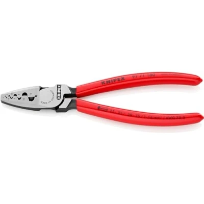 Image of Knipex Crimping Pliers for wire ferrules plastic coated 180 mm 97 71