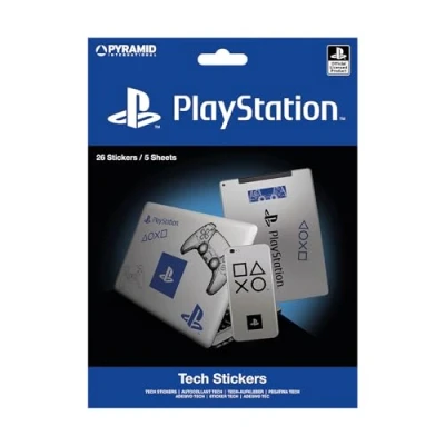 Image of Pyramid International Playstation Tech Stickers, Set of 26 Stickers for Laptops, Mobile Phones and Tablets Official Merchandise, Blue,White