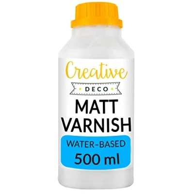 Image of Creative Deco Matte Acrylic Varnish 500ml Clear, Colourless, Transparent for Paint Matt &amp; Satin Finish Surface Protection Water Based Non Toxic Interior Exterior Use