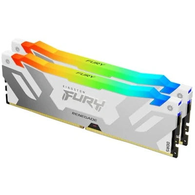 Image of Kingston FURY Renegade White RGB XMP 32GB 8000MT/s DDR5 CL38 DIMM Desktop Gaming Memory (Kit of 2) KF580C38RWAK2 32