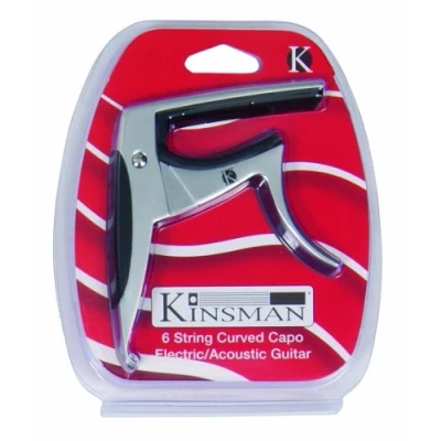 Image of Kinsman KAC303 Electric/Acoustic Guitar Curved Capo Silver