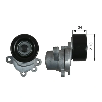 Image of 11955JA10A, 11955JA10B, 11955JA10C, 11955JA10D Tensioner Pulley GATES T39155 PowerGrip NISSAN: Murano II