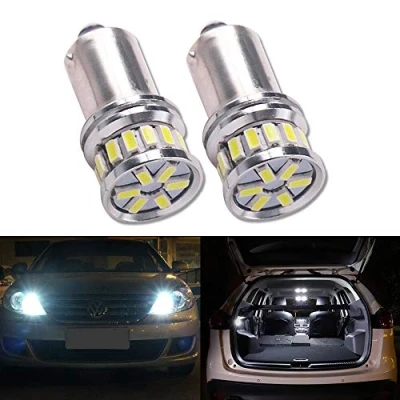 Image of HSUN BAX9S H6W LED Bulbs,High Power 20LED SMD3014 Chip 880LM Extremely Bright Bulbs with Canbus Error Free for Interior Reading Indicator Light Only,2 Pack,6000K White