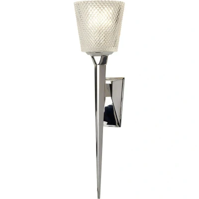 Image of Verity 1 Light Wall Polished Chrome Glass Shade, G9