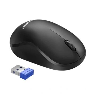 Image of TECKNET Wireless Mouse for Laptop, 2.4GHz USB Mini Computer Mice, 1200 DPI Optical Small Portable Cordless Compatible with PC, Mac and Linux, 18 Months Battery Life (Black)