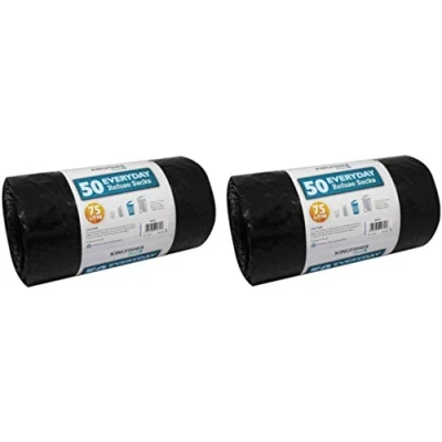 Image of 2 x Set of 50 Everyday Dustbin Liners Bin Bags, Refuse 75 Litre Size Sacks