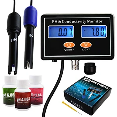 Image of pH/EC Conductivity Meter with ATC Water Quality Tester 0.0 14.0pH / 0 19.99ms/cm Aquarium, Hydroponics Tool