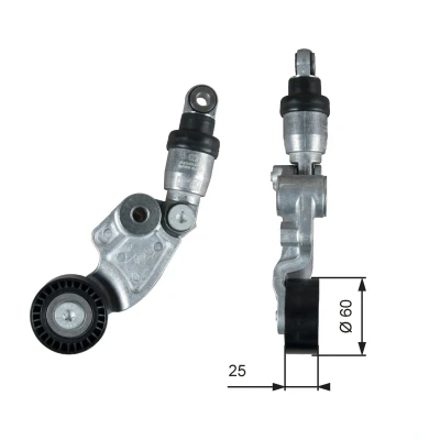 Image of SH0115980C, SH0115980D Tensioner Pulley GATES T39388 PowerGrip MAZDA: 6 Saloon, Estate, CX 5 I