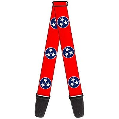 Image of Buckle Down Guitar Strap Tennessee Flag Stars Red White Blue 2 Inches Wide