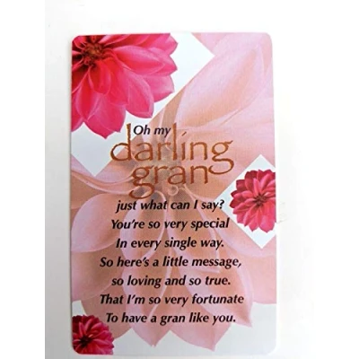 Image of Oh My Darling Gran Wallet Card Keepsake Verse &amp; envelope Gift Weve a