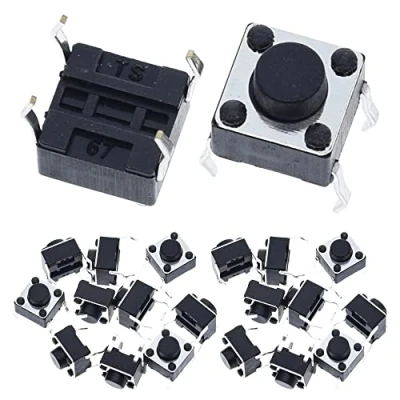 Image of Youmile 100 Pack 6x6x5 mm Miniature Micro Momentary Tactile Tact Touch Push Button Switch Quality SPST Miniature/Mini/Micro/Small PCB