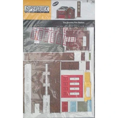 Image of B36 Superquick Country Fire Station 1/72 OO/HO Card Model Kit
