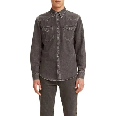 Image of Levi&#039;s Barstow Western Standard Shirt, Men&#039;s, Size: Medium, Black washed