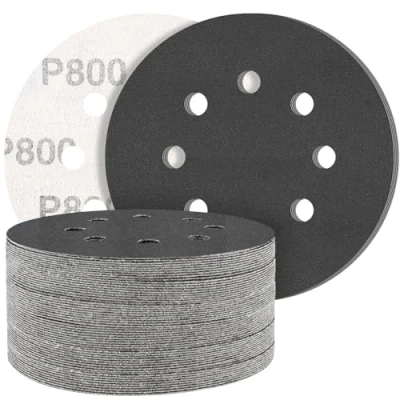 Image of STEBRUAM Orbital Sander Discs, 125mm Sanding Discs 50PCS Silicon Carbide Sandpaper Dry Wet Include 800 Grit for Waterproof Grinder Polishing/Metal/Automotive
