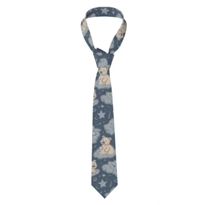 Image of BTCOWZRV Teddy Bear Ties for Men Classic Neck Tie Silk Necktie Formal Business Wedding Neckties Fashion Tie, Black, One Size, Size