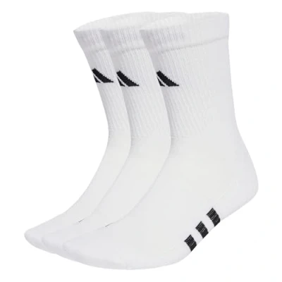 Image of adidas Unisex Performance Cushioned Crew Socks 3 Pairs, White/White/White, 11 12.5 UK