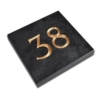 Image of Premium Charcoal Grey Slate House Number, Numbers 1 999, 180mm x