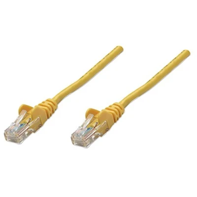 Image of Intellinet Network Patch Cable, Cat5e, 2m, Yellow, CCA, U/UTP, PVC, RJ45, Gold Plated Contacts, Snagless, Booted, Polybag