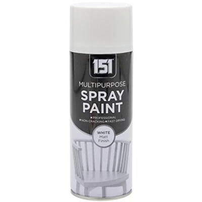 Image of 151 White Matt Multi Purpose Aerosol Spray Paint 400ml (1 Pack)