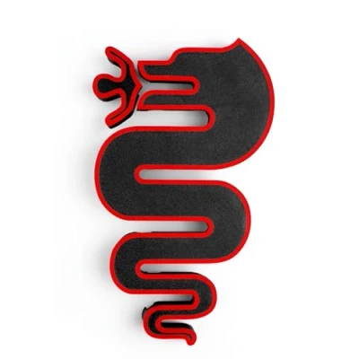 Image of Grille Logo Accessories for Alfa Romeo Giulietta, Snake Design Tuning Giulietta Restyling 2016 (Black)