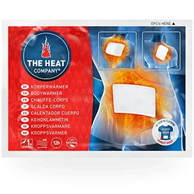 Image of THE Heat COMPANY Bodywarmer 20 Pieces EXTRA WARM Adhesive Warmer for Back and Neck 12 Hours Pleasant Warmth Instant Air Activated Purely Natural