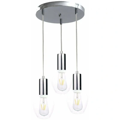 Image of Verre Cluster Pendant Ceiling Light Silver, 30cm, 3x E27