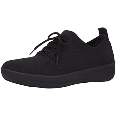 Image of Fitflop Women&#039;s F Sporty Uberknit Sneakers, All Black, 6 M US