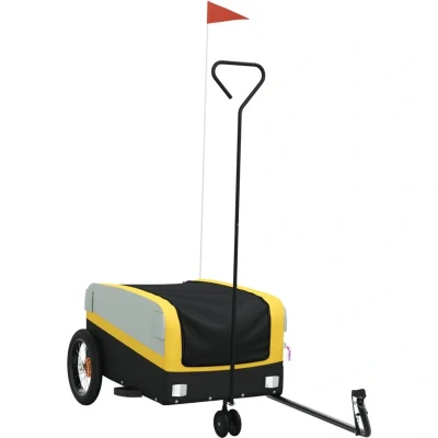 Image of vidaXL Bike Trailer Black and Yellow 30 kg Iron
