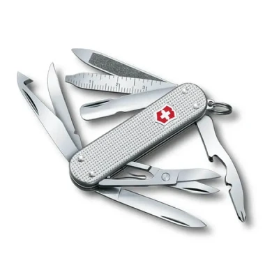 Image of Victorinox Mini Champ Alox Swiss Army Knife, Small, Multi Tool, 15 Functions, Scissors, Silver