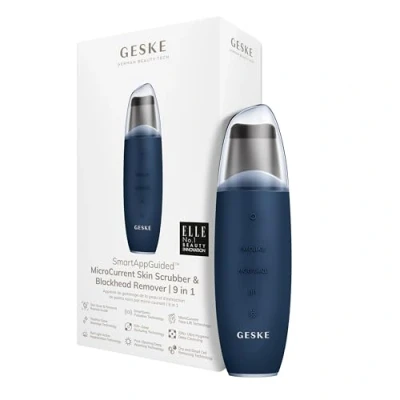 Image of GESKE SmartAppGuided™ MicroCurrent Skin Scrubber &amp; Blackhead Remover 9 in 1 Skincare Tool Pores Cleaner Anti Aging and Cleansing Professional face Lift Blackheads Removal Extraction