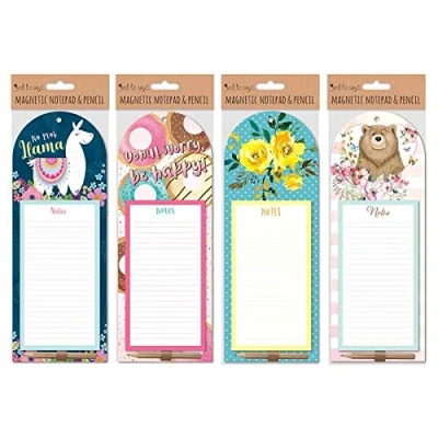 Image of Just to say Magnetic Shopping List Notepad, Ideal for Fridge, Notes and Comes with Pencil Llama, Donut Worry be Happy! (Bear)
