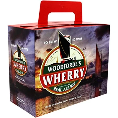 Image of WOODFORDES WHERRY REAL ALE KIT QUALITY BEER HOME BREW MAKING REFILL