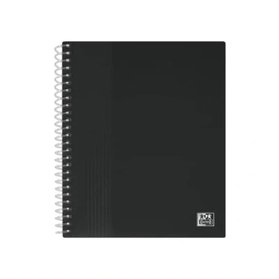 Image of OXFORD A5 Spiral School Folder 80 Views 40 Pockets Polypropylene Cover Black