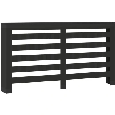 Image of vidaXL Radiator Cover Black 175x20x82 cm Engineered Wood
