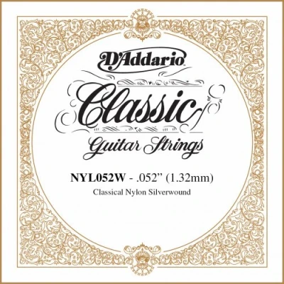 Image of D&#039;Addario .052 Silver Plated Copper Single String for Classical Guitar