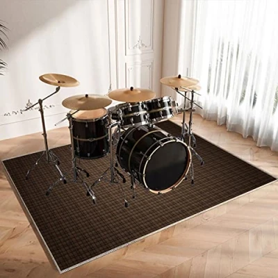 Image of Drum Rug Mat Soundproof Rugs Non Slip Blanket For Electronic Jazz Kit Bass Snare And Other Musical Instrument Rectangle Carpet 120 x 80 cm Thicken