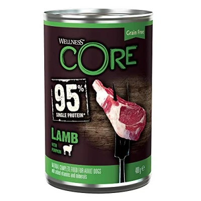 Image of Wellness CORE 95 percentage Lamb and Pumpkin, Wet Dog Food, Grain Free High Meat Content, 6 x 400 g