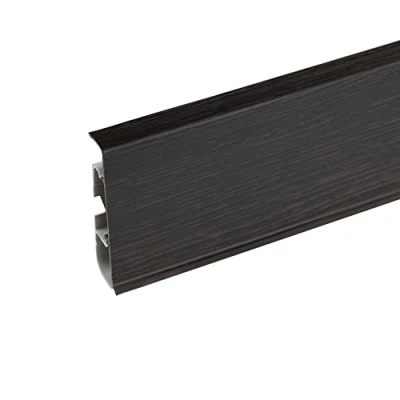 Image of Plastic Skirting Board High Line 2.5m PVC with Wire Cover Design Dark Wenge M200