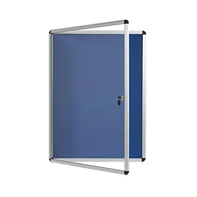 Image of Bi Office Display Case Enclore, Blue Felt, Aluminium Frame, 72 x 67 cm (6xA4)