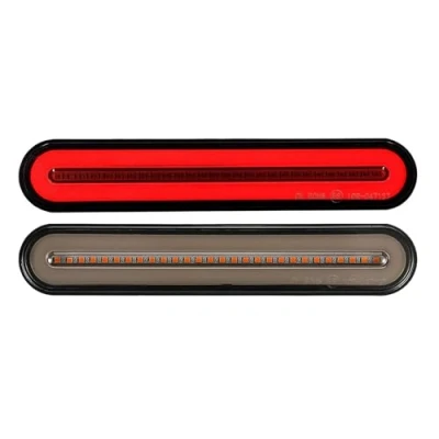Image of KYYET 2pcs Red &amp; Yellow Trailer Truck Van Lorry ATV Accesorios Universal Sequential Flowing Stop Brake Turn Singal Rear Tail Light Lamp Halo Neon Led Bar