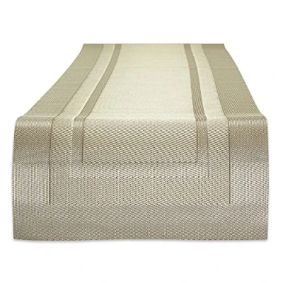 Image of DII PVC Tabletop Collection Woven Indoor/Outdoor, Table Runner, 14x72, Champagne