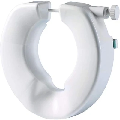 Image of The Helping Hand Company Unifix Raised Toilet Seat 4 Without Lid for Elderly and Disabled Users. Strong, Secure Portable Elevated Riser