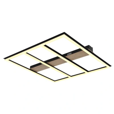 Image of Froomy 60cm Integrated LED Semi Flush Ceiling Light Matt Black 3000K