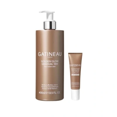 Image of Gatineau Golden Glow Gradual Tan Face &amp; Body Duo, with 2 in 1 Moisturiser Self Tanning Lotion (400ml) and Serum Light/Medium (10ml)