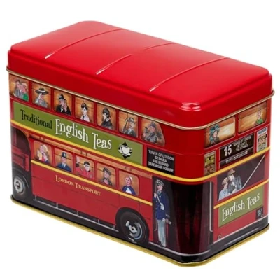 Image of New English Teas London Bus Tea Tin with 25 Breakfast Teabags