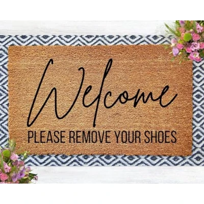 Image of Flavas Welcome Please Remove Your Shoes Doormat,Front Porch Decor,Funny Doormat,Welcome Mat,Lose The Shoes,Home Decor,Front Door Mat Decoration,24x16 Inch