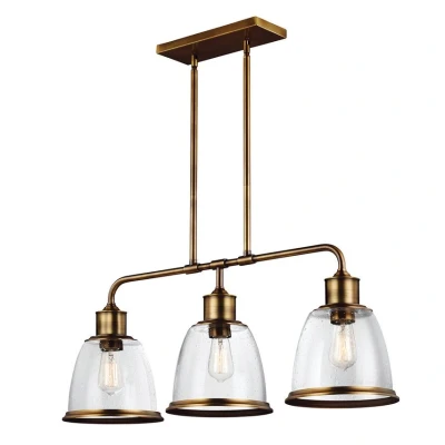 Image of Hobson 3 Light Ceiling Island Chandelier Pendant Bar Brass, E27