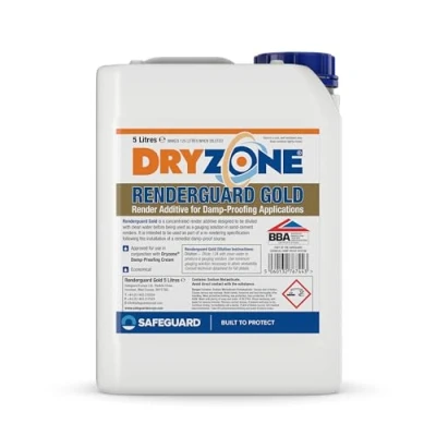 Image of Renderguard Gold (5L) Advanced Salt Neutraliser and Waterproofing Additive for Replastering After Rising Damp Treatment
