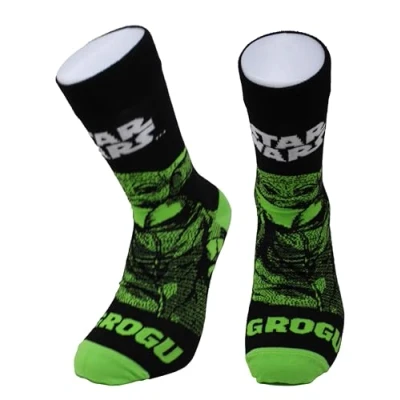 Image of Budget Gifts Star Wars Grogu Mens Calf Socks Size 6 11 Gift Boxed